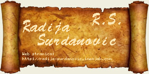 Radija Surdanović vizit kartica